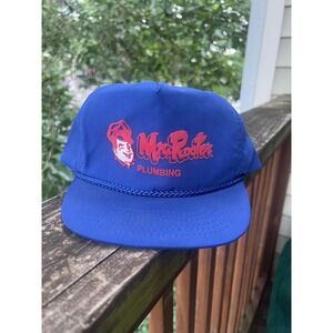 Mr. Rooter Plumbing Strapback Hat Red Blue Rope One Size Vintage